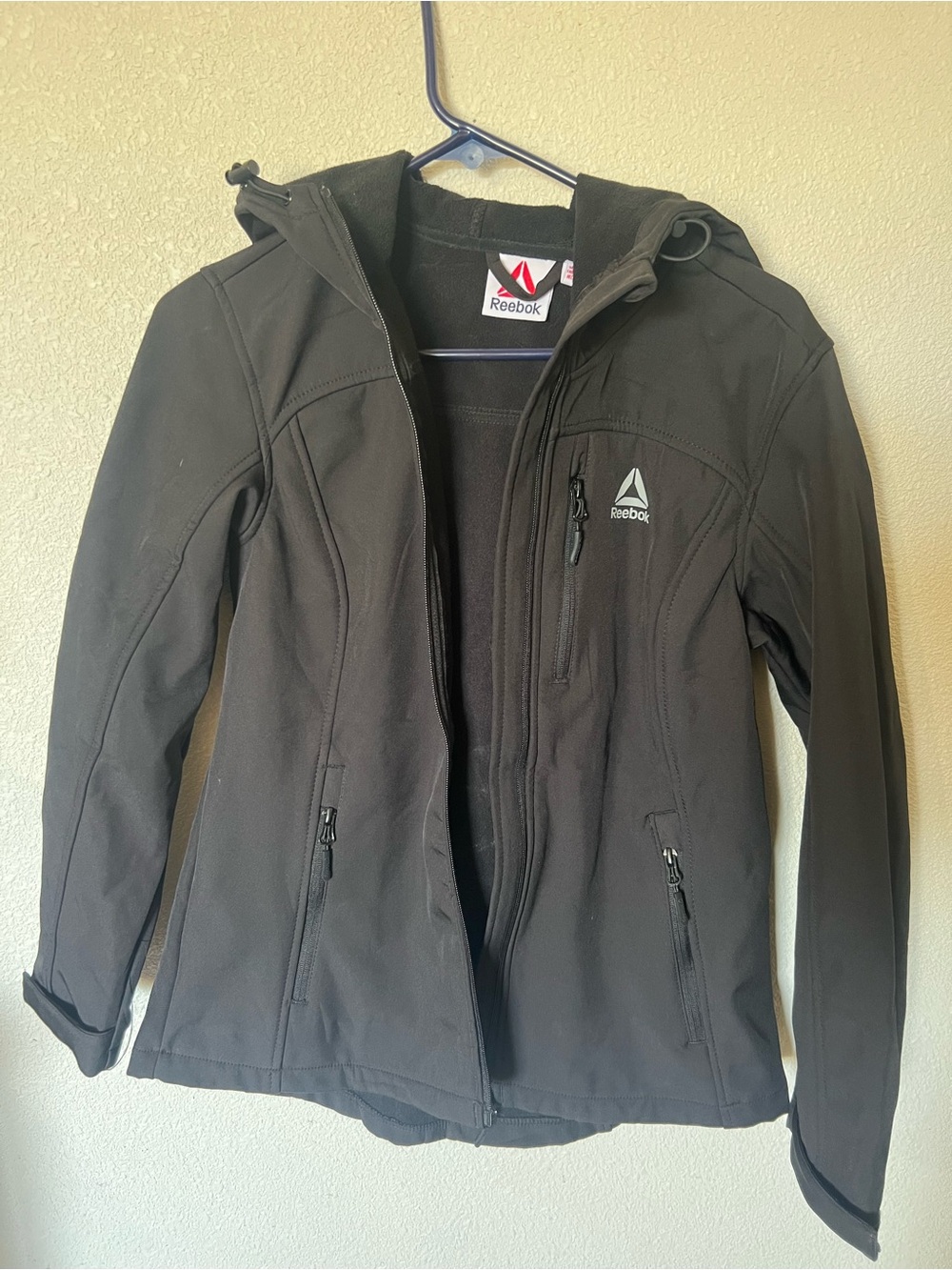 Reebok Women's Black Hooded Utility Softshell Jacket
